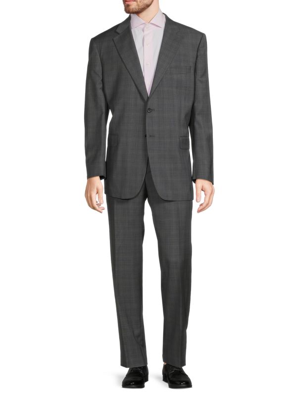 Saks Fifth Avenue Classic Fit Wool Plaid Suit